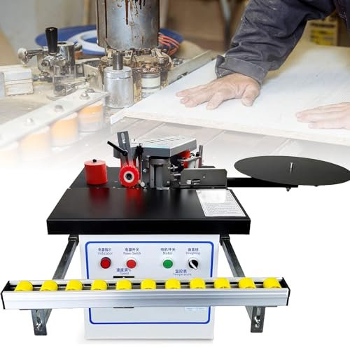 YANGYMM Automatische Kantenanleimmaschine Mit 1200 W, Kantenanleimmaschine FüR Die Holzbearbeitung, Kantenanleimmaschine Mit 0,3–3 Mm Breite, 10–60 Mm Kurve/Gerade/UnregelmäßIg