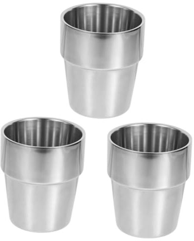 Garneck 3 Stück Edelstahl Wasserbecher Outdoor Wasserbecher Outdoor Wasserbecher Weinbecher Picknickbecher Aufbewahrungsbecher Tragbarer Metallbecher Wasserbecher Edelstahl