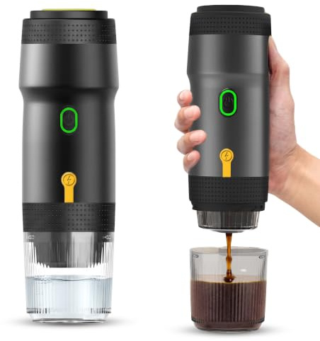 Bewinner Machine à Expresso électrique 3 en 1 Portable – Extraction de café Moulu en Capsules de 20 Machine à café électrique à Chauffage Rapide avec USB et Chargeur