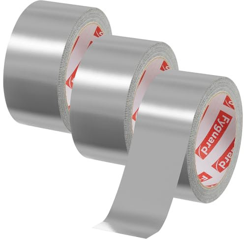 3 Rolle Panzertape, 48mm x 54m Panzerband 210μ Stark Reparaturband Duct Tape Gewebeband Wasserfest Witterungsbeständig zum Reparieren Befestigen Bündeln Verstärken Abdichten, Silber, 18m/Rolle