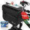 MIVELO Lenkertasche Fahrrad für KLICKfix inkl. Adapter - 100% wasserdicht - Fahrradtasche Lenker - abnehmbares Handyfach - Lenkertasche - Tasche Lenker - E-Bike tauglich (Schwarz mit Adapter)