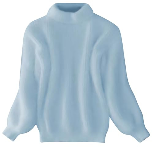 Dasongff Chandail Crochet Femme Pull Mohair Femme Col Roulé Chandail Hiver Chaud Couleur Unie Pullover Basiques College Fille Ado Chandails Tricoté Pulls Tuniques Sweater Doux Moelleux Hairy