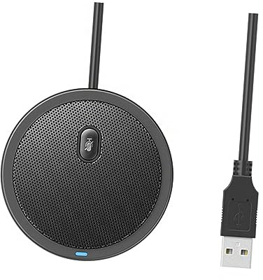 ibasenice Kondensatormikrofon mit Halterung und Kabel, 5v 2-Track | Satz mit Stativ, Spritzschutz und Popfilter, für Konferenz und Aufnahme, Schwarz