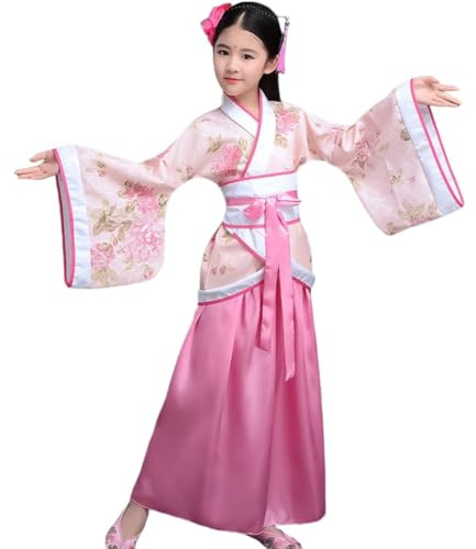 Hrippy Robe Hanfu pour Enfants, Costume De Danse Traditionnelle Chinoise, Costume De Spectacle sur Scène Ancienne, Robe De Princesse Élégante