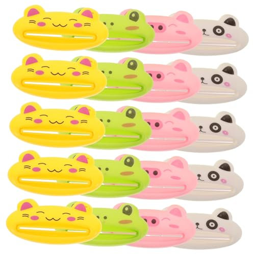 Didiseaon Toothpaste Tube Squeezer Manual Dispenser Clamp 20pcs Set Cartoon Style for Bathroom Use and Cosmetic Tubes