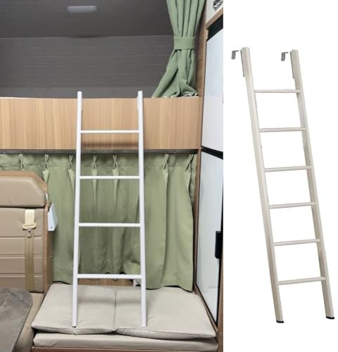 Échelles de Lit Remplacement D'échelle de Lit Superposé pour Camping-car Sur Pied, Échelle de Lit Superposé Blanche pour Maison/ Échelle de Camping-car avec Crochets, Échelle de Mezzanine en Métal Cou