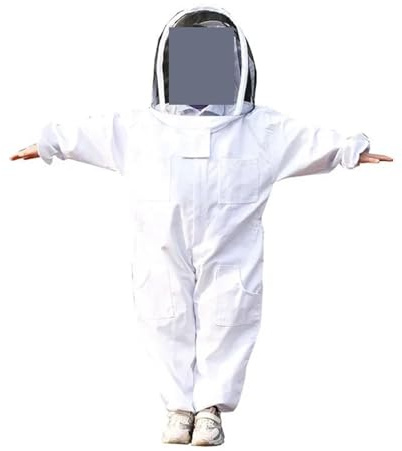Biodlare Bee Suit, Biodling Barn Anti-bi kostym Andningsdräkt for barn Biodlingsövningar Barn biodling Kläder Biodlingsverktyg , Biodlingsdräkt(Wit,Medium)
