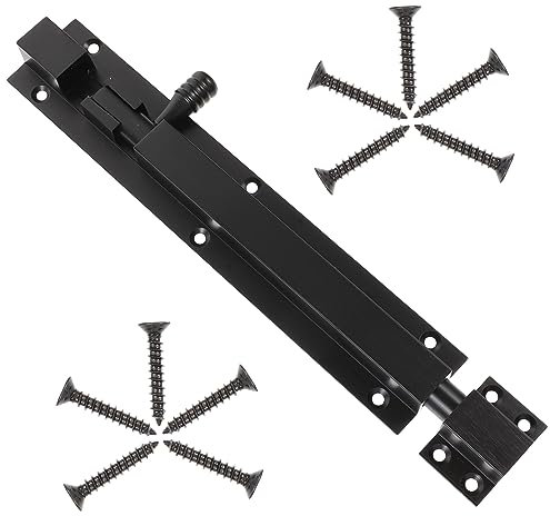 ASAKKURA Anti-diebstahl Türschloss Riegel Aus Aluminiumlegierung Langer Schiebetürriegel Robuste Verriegelung Für Holztüren Einfache Montage Verbesserte Verschleißfestigkeit Und Schwarz