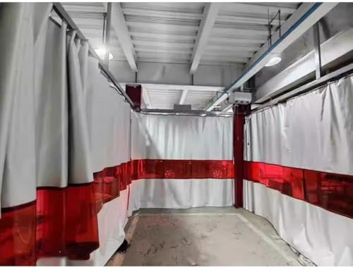 Pantallas De Soldadura, Manta Recubierta De Silicona Ignífugo, Separador Industrial Cortina Ignífuga Con Ventana Roja Para Hogar Y Taller(8.5X3M)