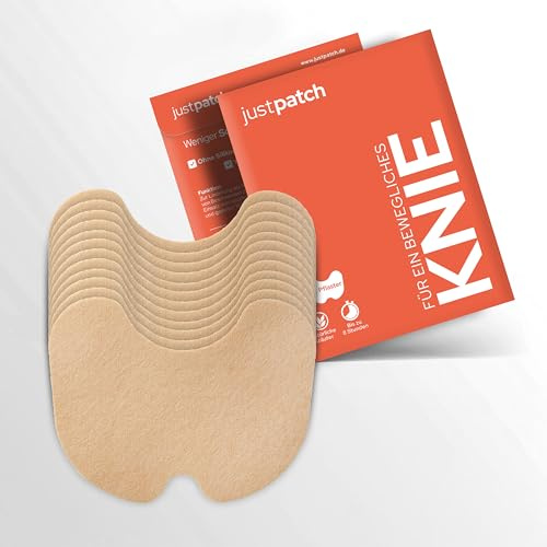 JustPatch 12x Kniepflaster, Wärmepflaster für Knie, Beine, Knieschmerzen, Beinschmerzen, Gelenkschmerzen, Knieschmerzlinderungspflaster, Schmerzlinderungspflaster, Muskelkater