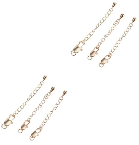 TEHAUX 6stücke Lobster Buckle Kettenverlängerung Für Schmuckherstellung Goldene Zubehörteile Für Und Armbänder Für An Besondere Anlässe