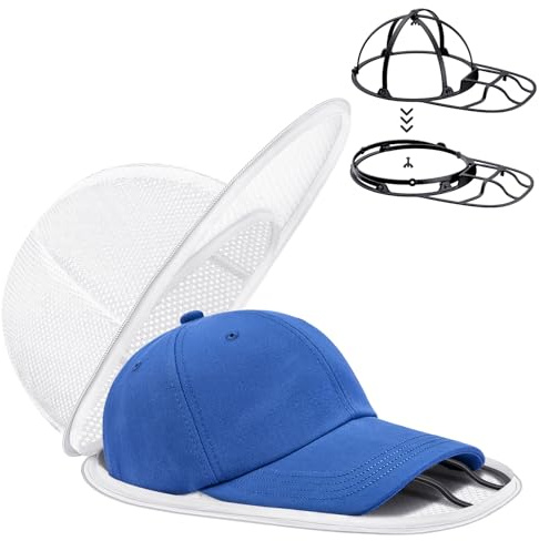 Lavaggio Cappello da Baseball, Richiudibile Rondella per Cappelli - Pulitore per Cappellio per Lavatrice e Lavastoviglie, Supporto Protettore e Modellatore per Cappelli Baseball con Rack per Lavaggio