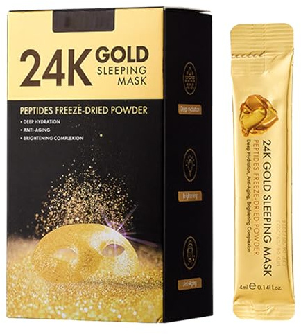 24K guld ansiktsmask, guld peel off mask för hudvård och skönhet, för hudvård och hydrering, nattmask för elastisk och strålande hud, lämplig för alla hudtyper