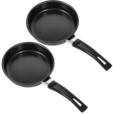 BEBEMOKO 2pcs Non-Stick Omelette Pan Mini Frying Pan Diameter for Egg Pancake Cooking