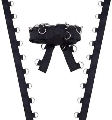 PH PandaHall 4 Iarde Lacci per Corsetto Nero Cerniera di Ricambio per Matrimonio Corsetto con Lacci Nastro e Anello a D Regolabile per Abito Da Sposa Artigianali Fai Da Te