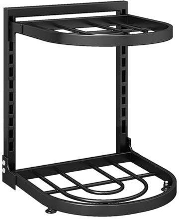 Rack de olla - Organizador de sartén de múltiples niveles - Soporte de utensilios de cocina | Almacenamiento de cocina de acero al carbono debajo del gabinete del fregadero | Estante organizador de sa