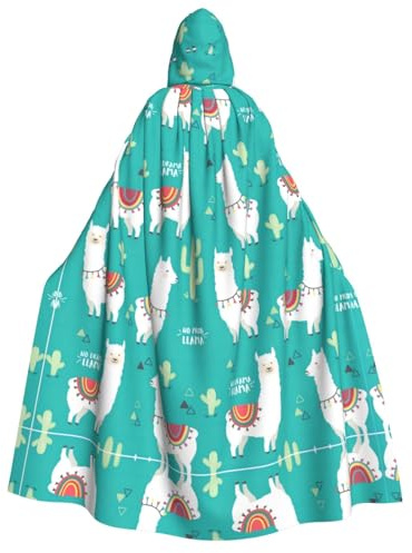 Kfjghhl Alpaca Cactus Halloween Cape Golden Hooded Cloak Full Length Robe Cape Halloween Costume Cosplay Party