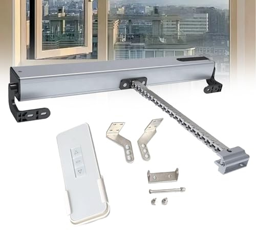 DC24V Automatic Window Opener with Remote & Rain Sensor - 400mm Stroke Electric Chain Actuator for Skylights, Casement, Top/Bottom Hung Windows, Tension Force 600N,400mm