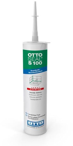 Karl Dahm® OTTOSEAL® S 100 Sanitär-Silikon (300 ml) – Schimmelresistente Dichtmasse für Bad & Dusche, UV-beständig, innen & außen, Farbe: Sanitärgrau (C18, 1)