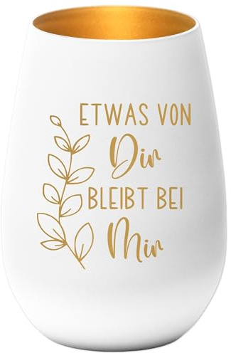 Trauergeschenk Trauerkerze Andenken an Verstorbene Windlicht Trauer Geschenk für Hinterbliebene Trauerlicht Gedenkkerze (Weiß)