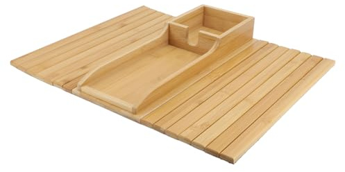 RASTKY Bandeja para Brazo de sofá, Bandeja Flexible Antideslizante para Portavasos, para sofá, Sillón, Material Bambusoideae, para Ver Televisión, Aperitivos a Distancia