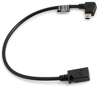 System-S Mini USB Kabel 90° links gewinkelt Winkelstecker auf Mini USB Buchse Datenkabel Ladekabel 27 cm