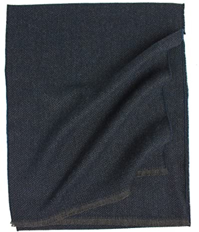 Rotfuchs Wollschal Webschal Winterschal Herrenschal Fischgrat 200 x 50 cm in blau aus Wolle Made in Germany R647