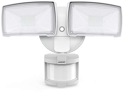LEPOWER 30W LED Security Lights Motion Sensor Outdoor, 3200LM, 5500K, IP65 Waterproof, Hardwire 2 Head Motion Detector Flood Light for Garage, Yard, Porch