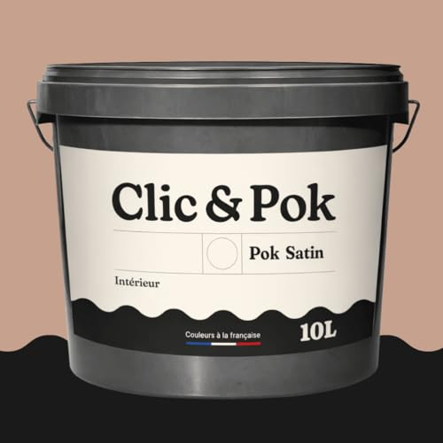POK SATIN Peinture Mur Plafond – Intérieure Satinée, Lessivable, Multisupport - Beige Rosé 100m² - 10L