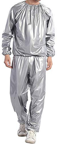 Qiekenao Fitness-Saunaanzug, Gewichtsverlust, Schweiß, Sauna-Kleidung, reißfest, PVC, Damen und Herren