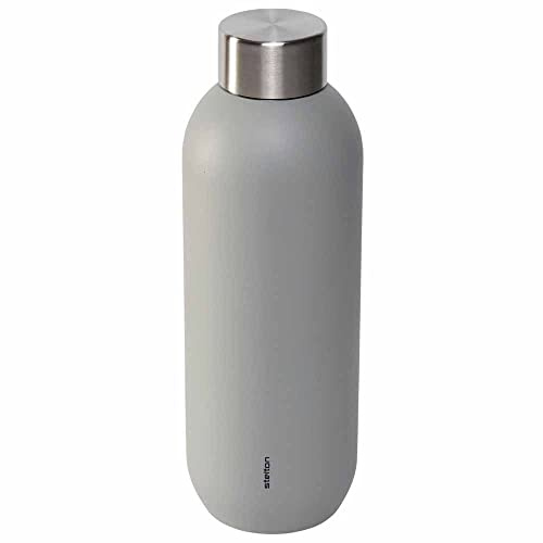 Stelton Thermosflasche Keep Cool - Thermo-Trinkflasche - Doppelwandige Isolierkanne - Moderner Design-Thermobecher für Wasser, heiße & kalte Getränke, Kaffee, Tee - 0,6 Liter,Hellgrau