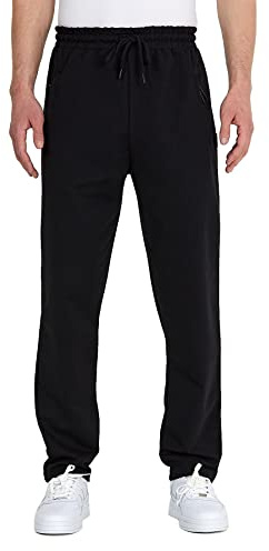 Comeor Pantalon de Jogging pour Homme avec Poches Zippées en Coton Pantalon D'entraînement de Sport