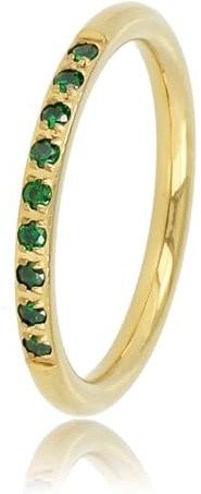 My Bendel Ring mit Zirconia Steinen in Mehreren Farben | Einfach zu Kombinieren | Stapelbarer Ring | Silber & Gold | Verfärbt Sich Nicht | Mit Luxuriöser Geschenkverpackung