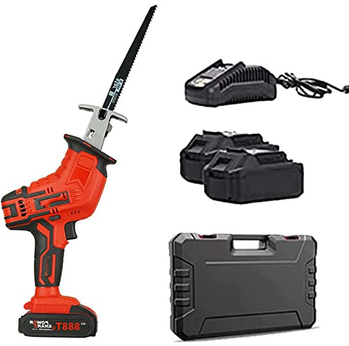 ALSUP Scie à guichet sans Fil Scie Sabre électrique Scie électrique à Vitesse Variable pour Couper Les Branches, pour Couper Les os de Viande Bacon Pork,2elektrisch-24V