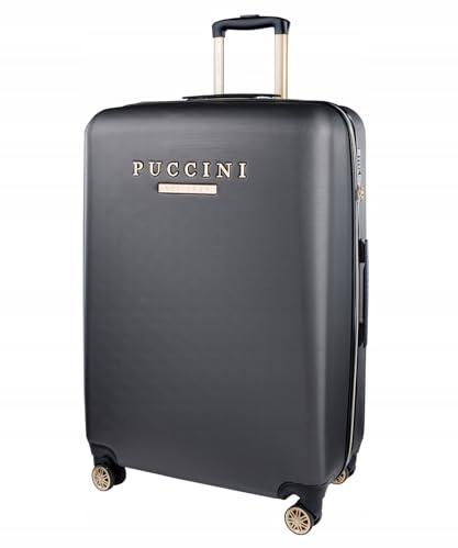 PUCCINI Koffer Reisekoffer Kabinenkoffer Hartschalen Trolly Los Angeles TSA Schloss (Anthrazit (8), Groß)