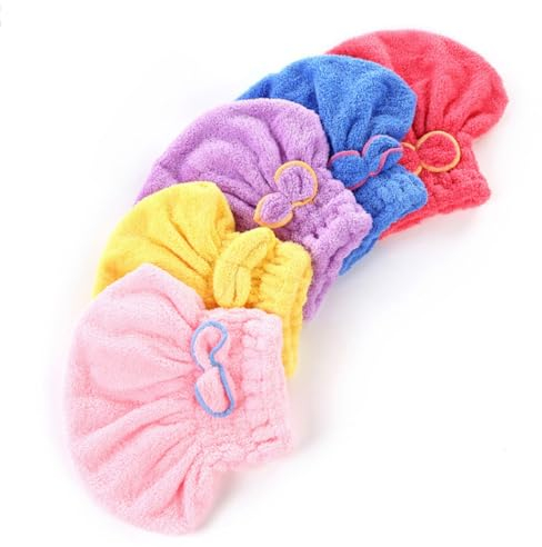 FRCOLOR Capelli Cuffia Asciugamani Asciugamani Asciugatura Rapida Asciugamano Per Il Panno In Microfibra Per I Capelli Asciuga Capelli Cappuccio Di Capelli In Tessuto Non Tessuto Corallo