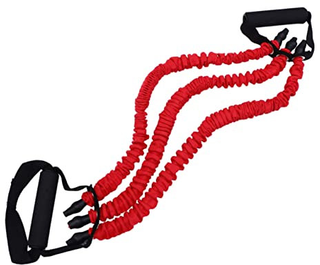 Sosoport Espansore Toracico Per Allenamento Muscolare Attrezzo Fitness Compatto Con Maniglie Antiscivolo Per Esercizi Casa o Ufficio Rosso