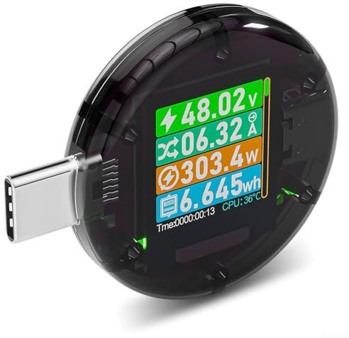 ZYWUOY USB C Power Meter, USB C Power Meter Digital Tester, Touch Control, Compatible With Type C Devices