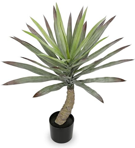 Briful Large Agave Plants Artificial 27.5in Tall Fake Potted Agave Plant Indoor Faux Succulent Tropical Plants for Home Office Room Balcony Garden Outdoor Decor