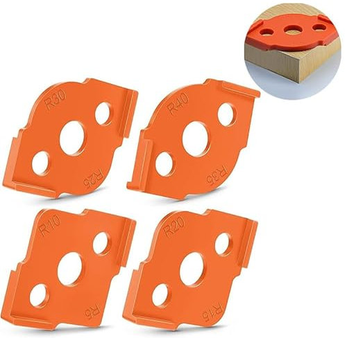 4 Stück Radius Jig Router Templates, Eckradiusfrässchablonen, Frässchablonen für Oberfräse, für Holzbearbeitungswerkzeug (R5 R10 R15 R20 R25 R30 R35 R40)