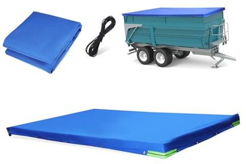 BELLIFFY Anhängerabdeckung 210x115x9cm Wind Und Regendichte Flachplane Aus 600d Oxford Gewebe Mit Elastikgurt Vielseitiger Schutz Für Camping Und Outdoor