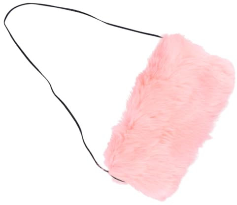 Sosoport Kunstfell Handwärmer Muff Damen Faux Fox Pelz Armwärmer Weich Gefüttert Winter Accessoire Elegant Für Hochzeit Outdoor Kuscheliger Handmuff Kuschelkissen Rosa