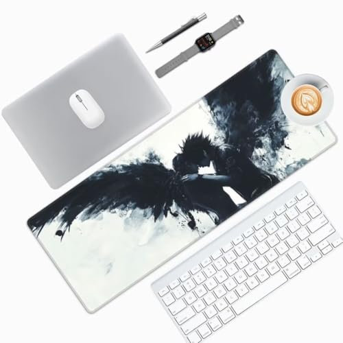 Tapis de Souris XXL 1500x800 mm Tapis de Souris Ange Sous Main Bureau, Tapis de Souris Diable Mouse Pad, Tapis Souris Gamer xxl, Imperméable, Base Antidérapant, pour Maison/Deco Bureau/Gamer -770HDM