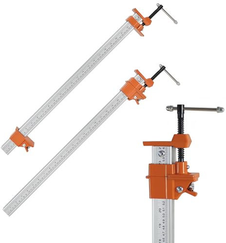 FEIRONG Heavy Duty 24 Bar Clamps 2-Pack - Professional Grade, Quick-Release, 330LB Load Limit, Built-in Ruler, 90° Angled Jaws for DIY Woodworking & Cabinet Installation | Fits 20.5 Work Range