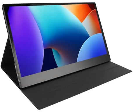 Sxhlseller 15.6inch Portable Monitor, 1920x1080P UHD USB C HDMI Gaming Ultra-Slim Display with Cover, 16:9 Travel Monitor External Touch Screen for Switch Laptop PC