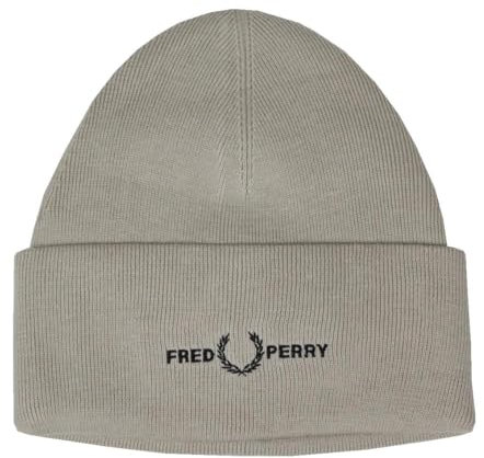 Fred Perry Unisex Beanie C4114 (DE/NL/SE/PL, Alphanumerisch, Einheitsgröße, Beige)