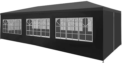 Tidyard Tente de réception 3x9 m Anthracite, Tente de Réception, Gazebo Pavillon de Jardin, Tonnelle de Extérieur pour Camping, Spectacles, Fête, Terrasse, Plage