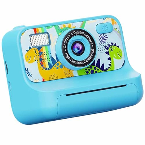 Appareil Photo Numérique Instantané, avec Papier d'impression & Carte TF 32G, Caméra Vidéo avec Stylos Colorés pour Le Bricolage (Bleu3)