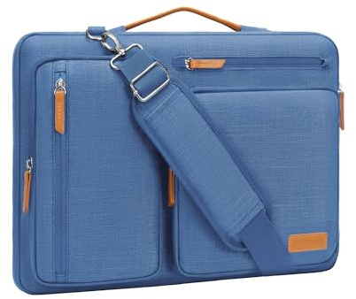 MOSISO 360° Laptoptasche 16 Zoll für MacBook Pro M5 M4 M3 M2 M1, Lenovo HP | Stoßfest, Wasserdicht Umhängetasche mit 4 Fächer Kompatibel mit 15-16 MacBook Pro, Lenovo HP Dell Acer ASUS, Kadett Blau