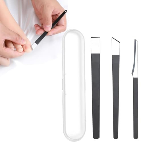 Bisturi per Pedicure, Set Pedicure Professionale in Acciaio Inox da 3 Pezzi, Kit di Coltelli per Pedicure con Custodia, Pedicure Attrezzi per Rimuovere l Calli di Pelle Morta, Dura